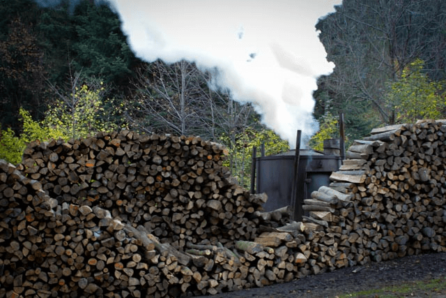 Bieszczady, produkcja węgla drzewnego